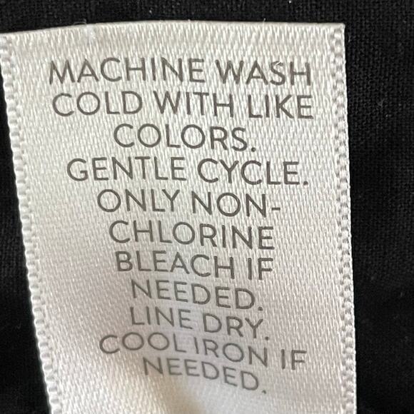 Pure Jill Seersucker Quilted Open Front Jacket Black Emroidered Trim Sz XL - Picture 10 of 10